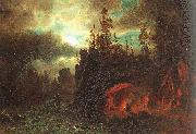 Albert Bierstadt The Trappers Camp Norge oil painting reproduction